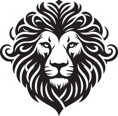 Lion head silhouette vector art illustration