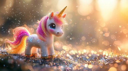 Tiny Unicorn with Sparkly Mane