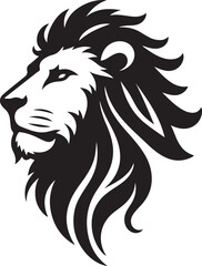 Lion head silhouette vector art illustration