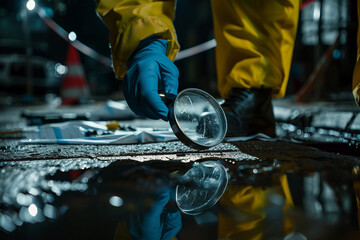 A crime scene reconstruction showing the sequence of events leading up to a violent incident, generative AI