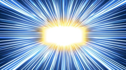 Obraz premium Bright Light Explosion with Radiant Lines in a Blue Background