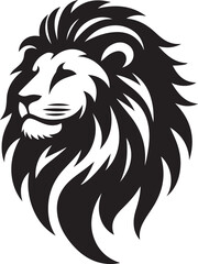 Lion head silhouette vector art illustration