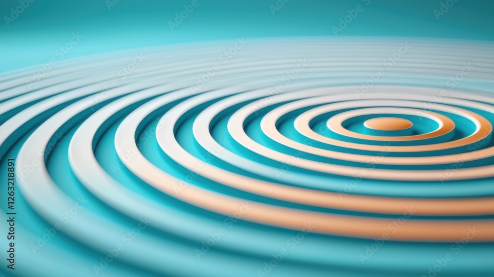 Poster a mesmerizing pattern of concentric circles, created by blurring lights in motion, evoking a sense o