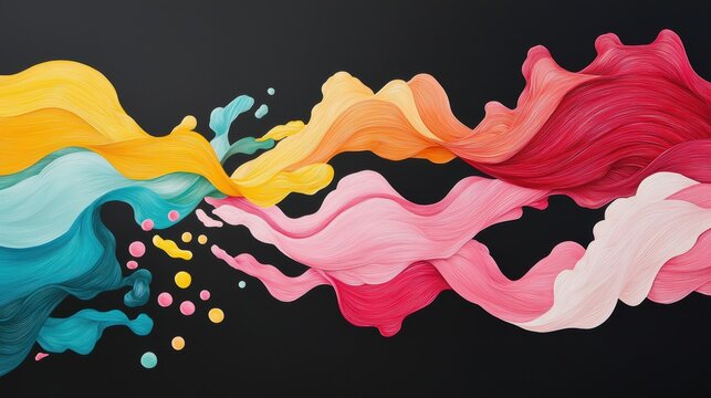 Bold primary colors streaking across a dark background, conveying a sense of energy, movement, and dynamism, perfect for abstract art or design projects.