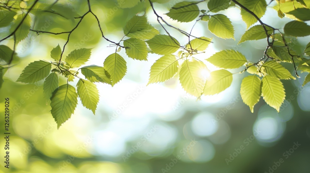 Poster a sun dappled forest floor, with blurred leaves and branches creating a pattern of light and shadow,