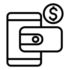 mobile wallet vector icon