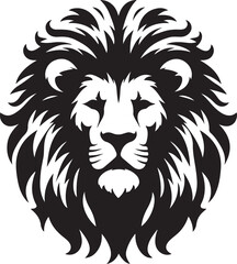 Lion head silhouette vector art illustration