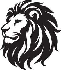 Fototapeta premium Lion head silhouette vector art illustration
