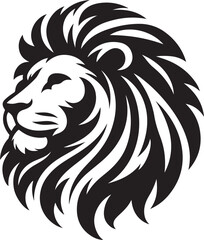 Fototapeta premium Lion head silhouette vector art illustration