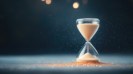 An hourglass with sand slowly trickling through, representing the limited nature of time and the need for focused effort and efficient utilization.