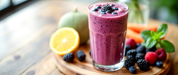 refreshing berry smoothie with assorted fruits