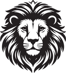 Lion head silhouette vector art illustration