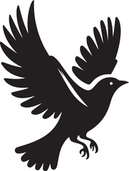 A flying bird Vector Silhouette.