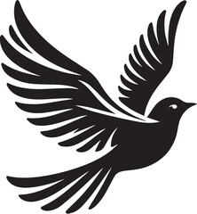 A flying bird Vector Silhouette.