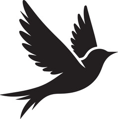 A flying bird Vector Silhouette.