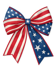 Obraz premium american flag with ribbon bow on the white background 