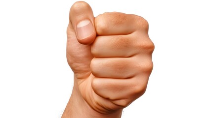 Close-Up of a Human Hand Forming a Fist Against Plain Background