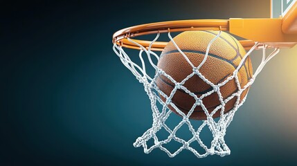 Fototapeta premium Basketball Swish: Net Shot