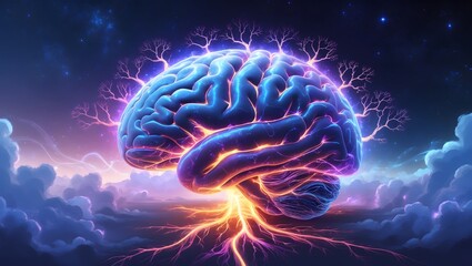 Human brain digital art