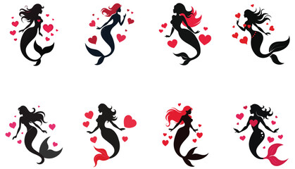 Fototapeta premium Mermaid with red heard