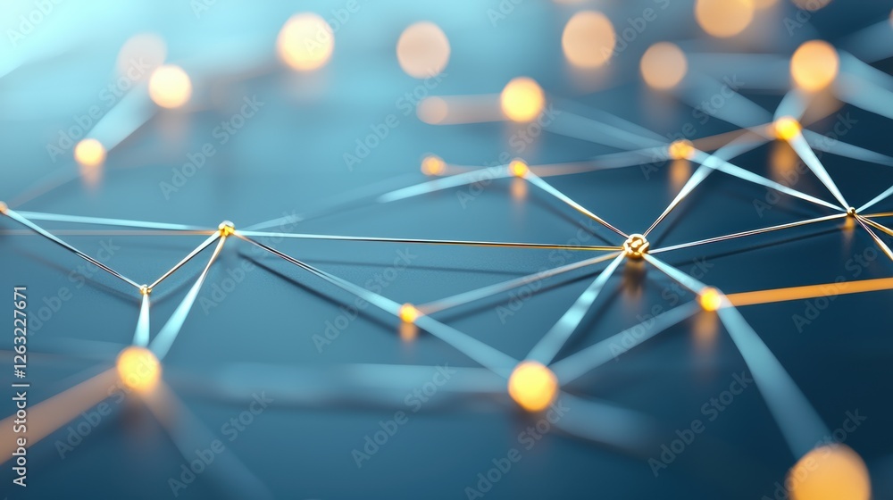 Poster a geometric pattern of glowing lines and shapes creates a futuristic and technological abstract desi