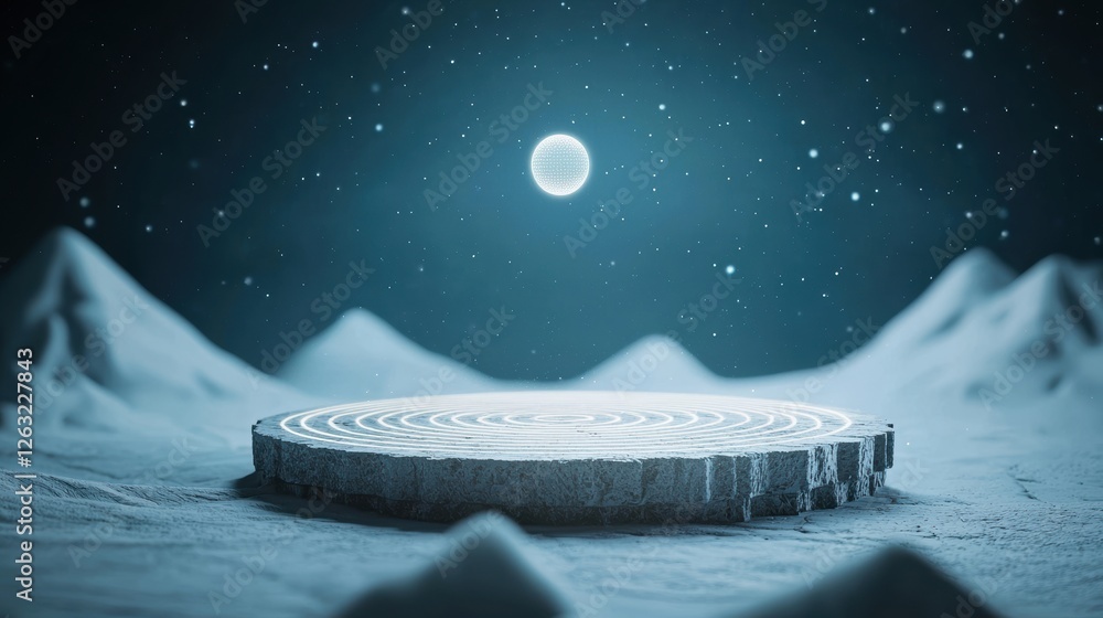 Poster a glowing orb of light seems to hover in mid air, surrounded by concentric circles of light, creatin
