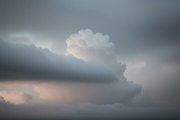 Naklejka premium Dramatic sky with storm clouds before rain. Panoramic view of the stormy sky and dark clouds. Concept on the theme of weather, natural disasters, typhoon.