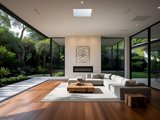 Living room design, Contemporary style, living room model