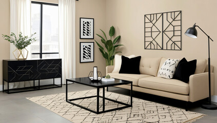 Living room design, Contemporary style, living room model