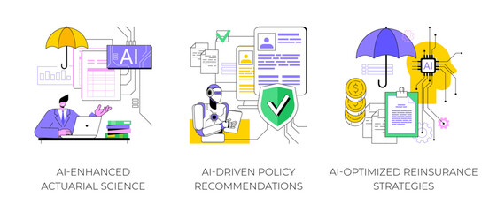 AI for Insurance Companies abstract concept vector illustrations.