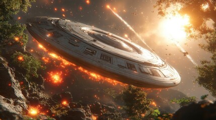 Alien Ship Crash Landing