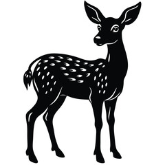 Graphic black silhouettes of wild deer