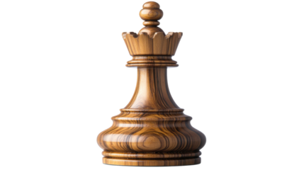 wooden chess piece isolated on white background 