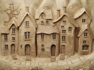 Fototapeta premium Handmade clay houses in vibrant colors