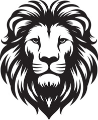 Obraz premium Lion head silhouette vector art illustration