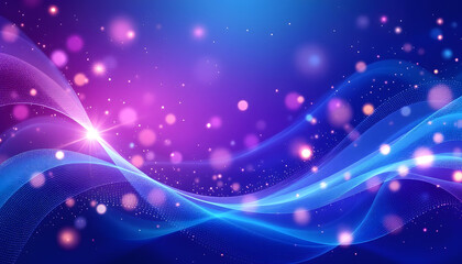 Abstract Blue and pink gradient technology waves background