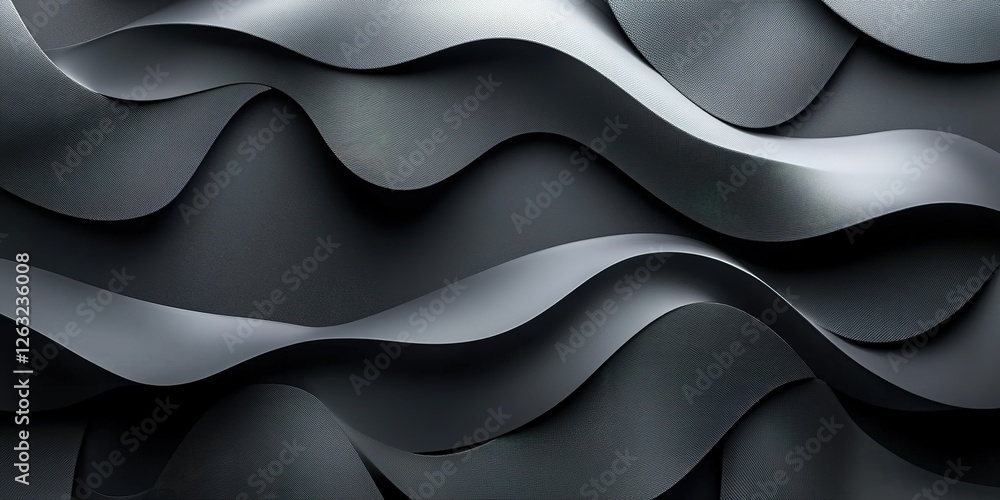 Poster textured black waves create a dynamic and modern backdrop in a unique design element