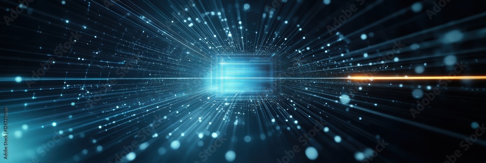 Poster exploration of digital innovation through abstract technology background design