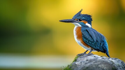 Vibrant Kingfisher Perched on Rock