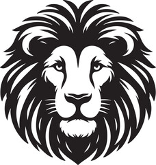 Lion head silhouette vector art illustration