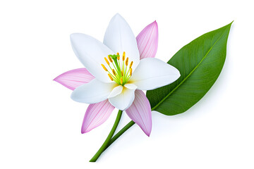 Fototapeta premium Pink Lotus flower blossom isolated on white background. Water lily flower close up