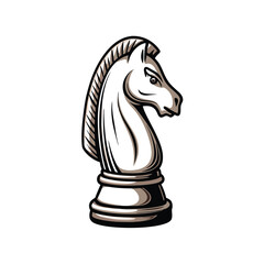 Create a clean, editable stroke vector graphic of a chess knight, suitable for various applications.  Ensure high resolution and scalability.