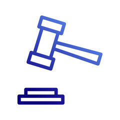 Gradient Gavel Icon Representing Legal Authority