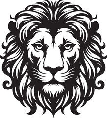 Lion head silhouette vector art illustration