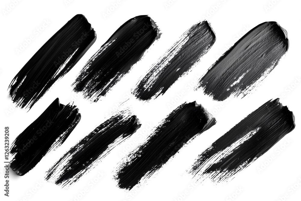 Aufkleber black paint brush strokes creating a dynamic and artistic pattern on a white background