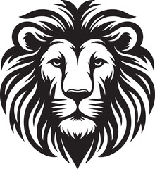 Lion head silhouette vector art illustration