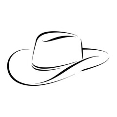 Minimalist Cowboy Hat Design for Western Branding.
