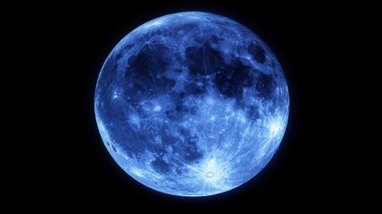 Obraz premium Blue Moon Surface Detailed Observation