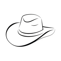 Minimalist Cowboy Hat Design for Western Branding.