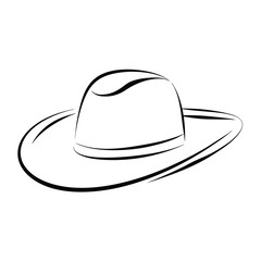 Minimalist Cowboy Hat Design for Western Branding.
